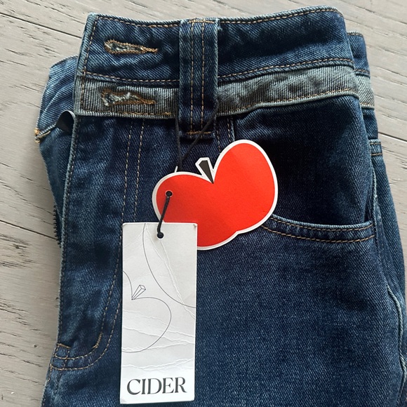 [NEW] Cider High Waist Wide Leg Dark Blue Jeans - Picture 2 of 5